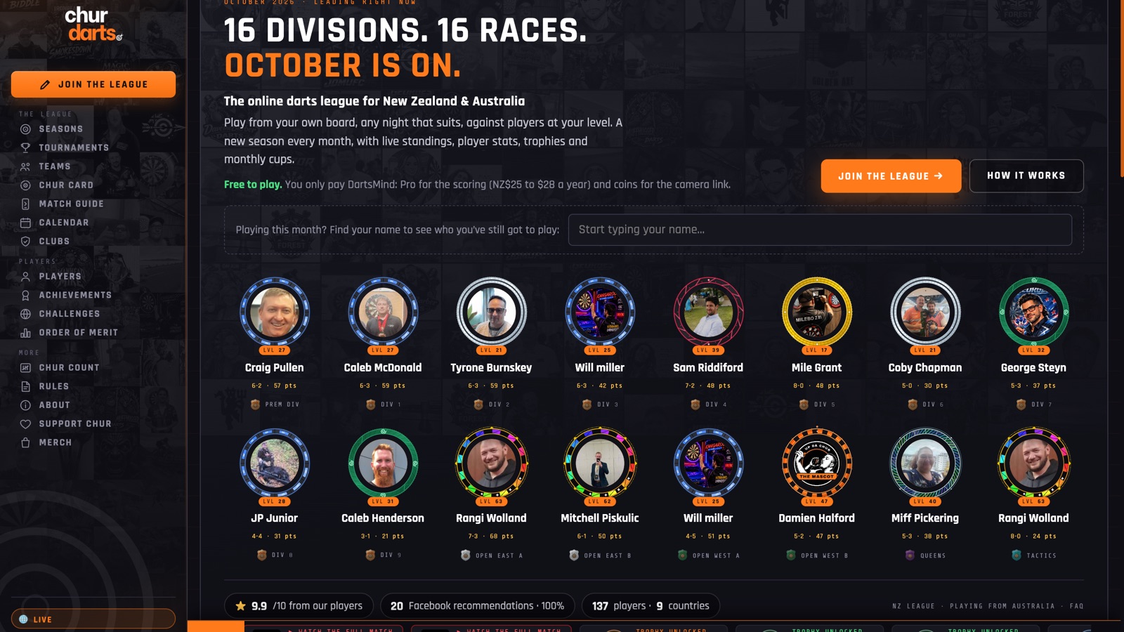 Chur Darts website